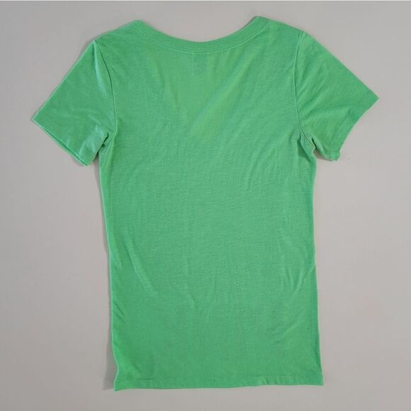 PINK Victoria's Secret Green V-neck Graphic Short Sleeve T-shirt - Picture 11 of 11